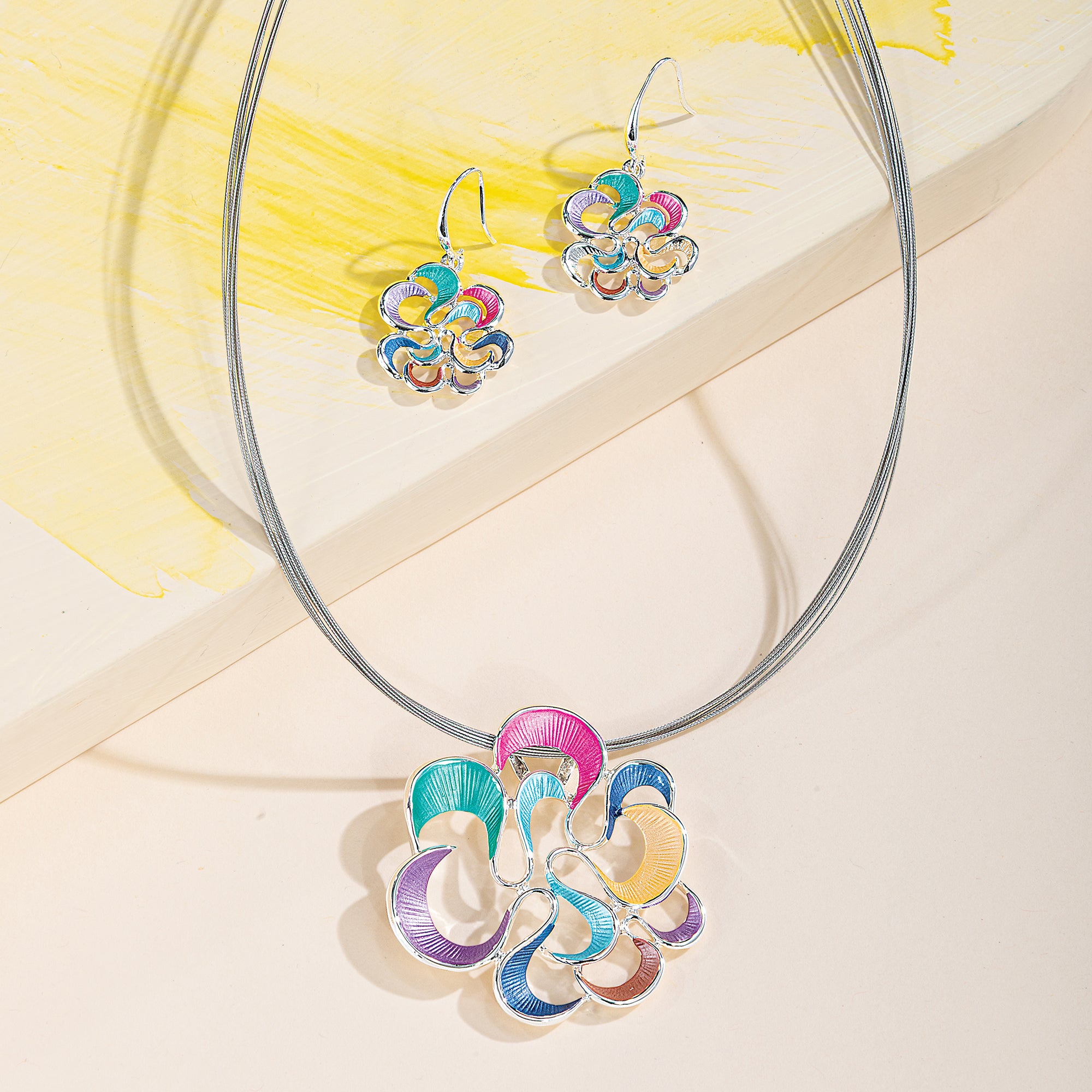 Rainbow Twirly Flower Earrings (Preorder)