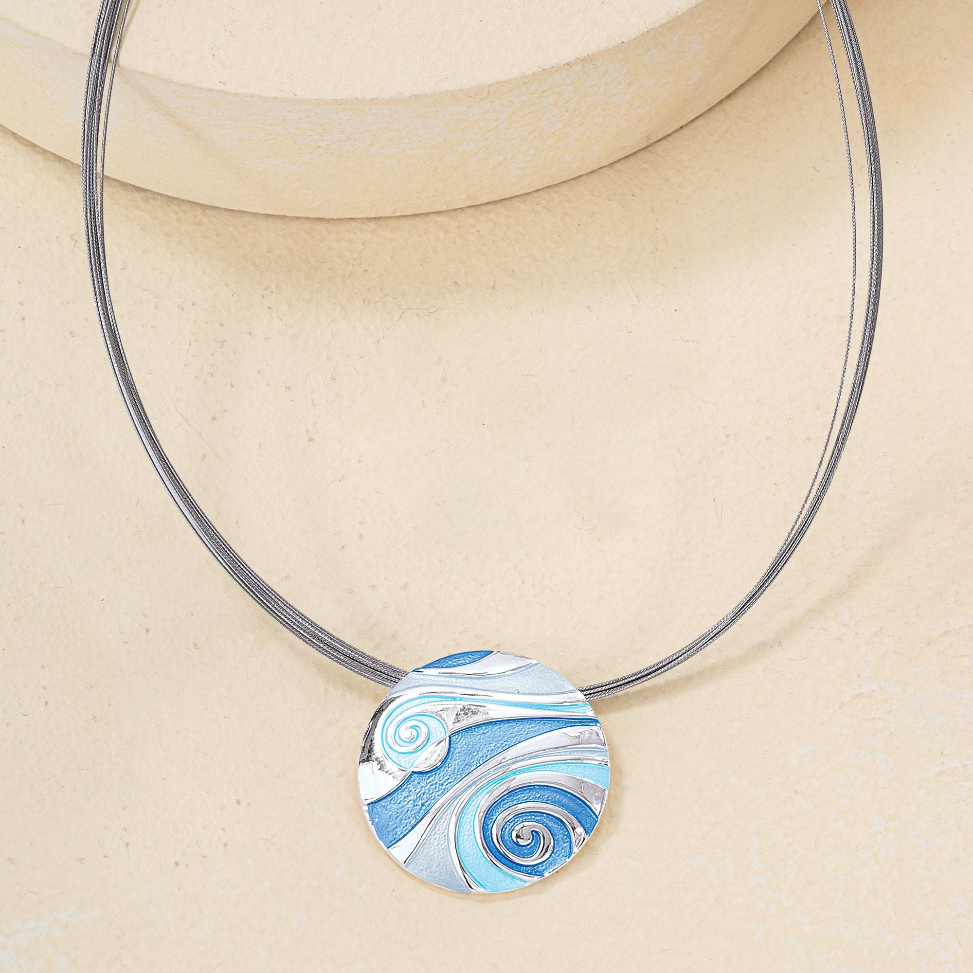 Ocean Vibes Swirl Necklace & Earrings Set