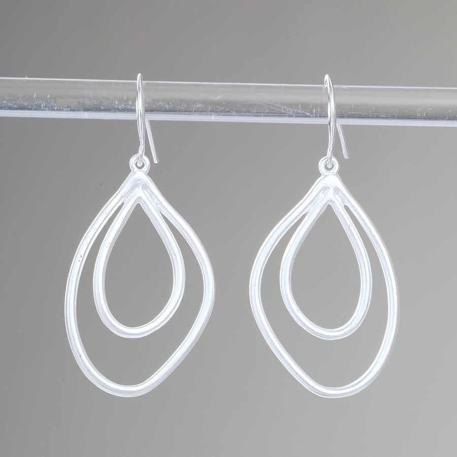 Matte Silver Teardrop Earrings