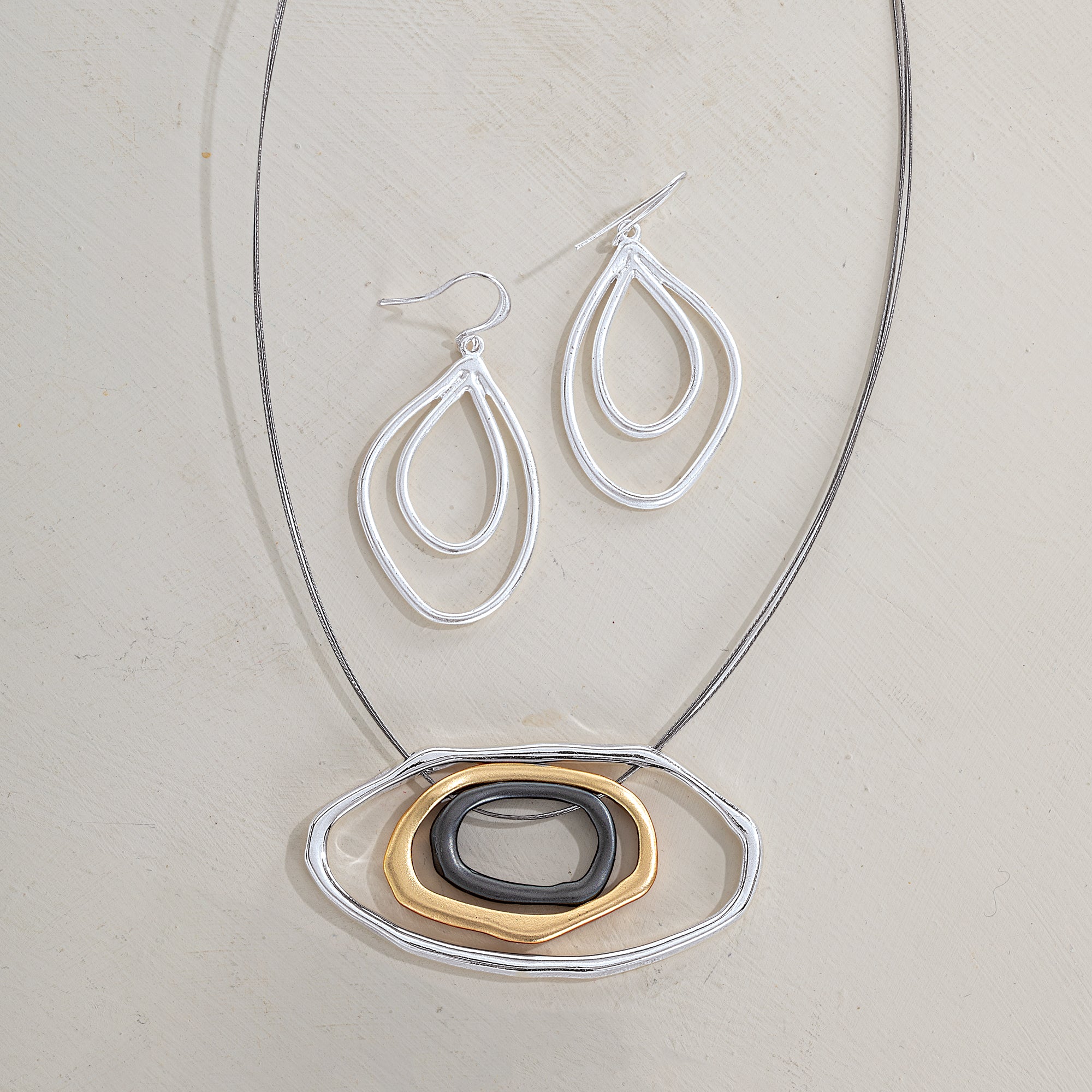 Matte Silver Teardrop Earrings