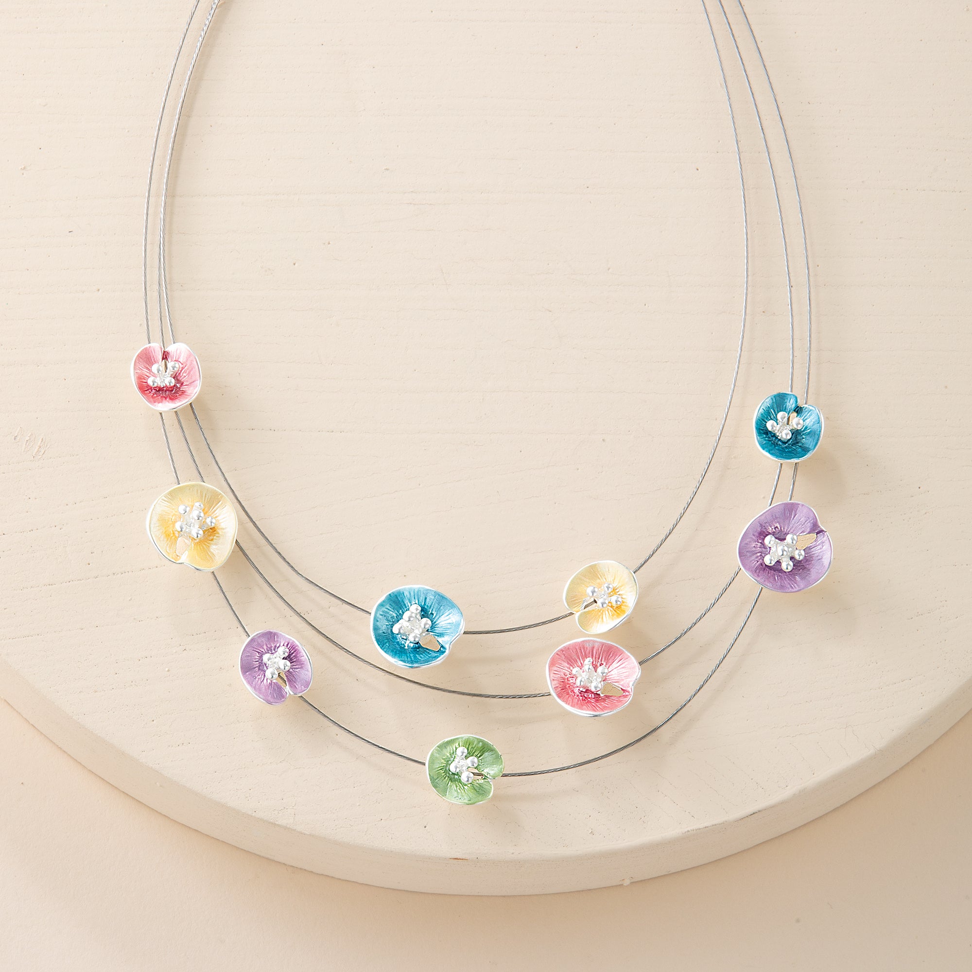 Lovely Lily Pad Rainbow Necklace