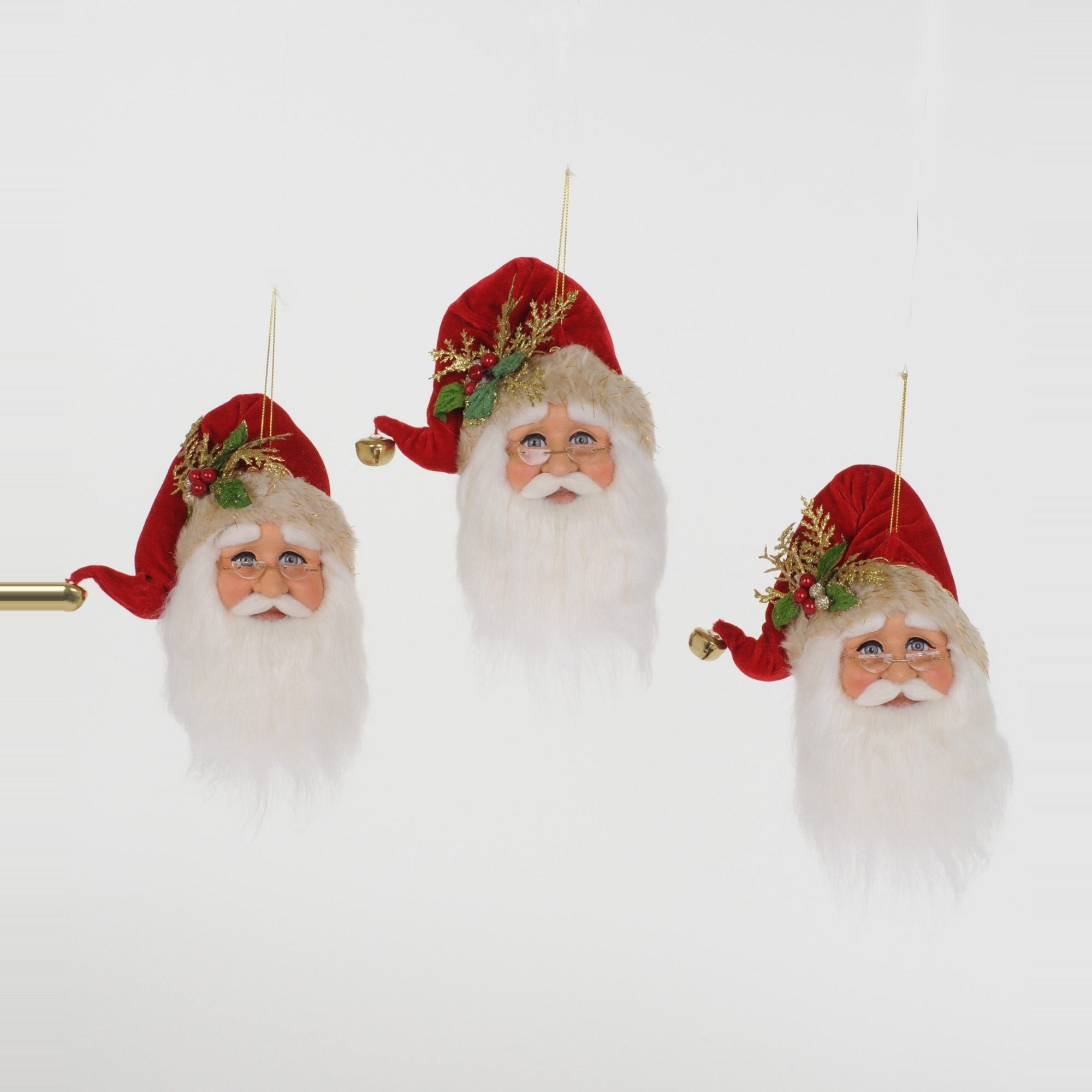 3pc. Santa Head Ornaments