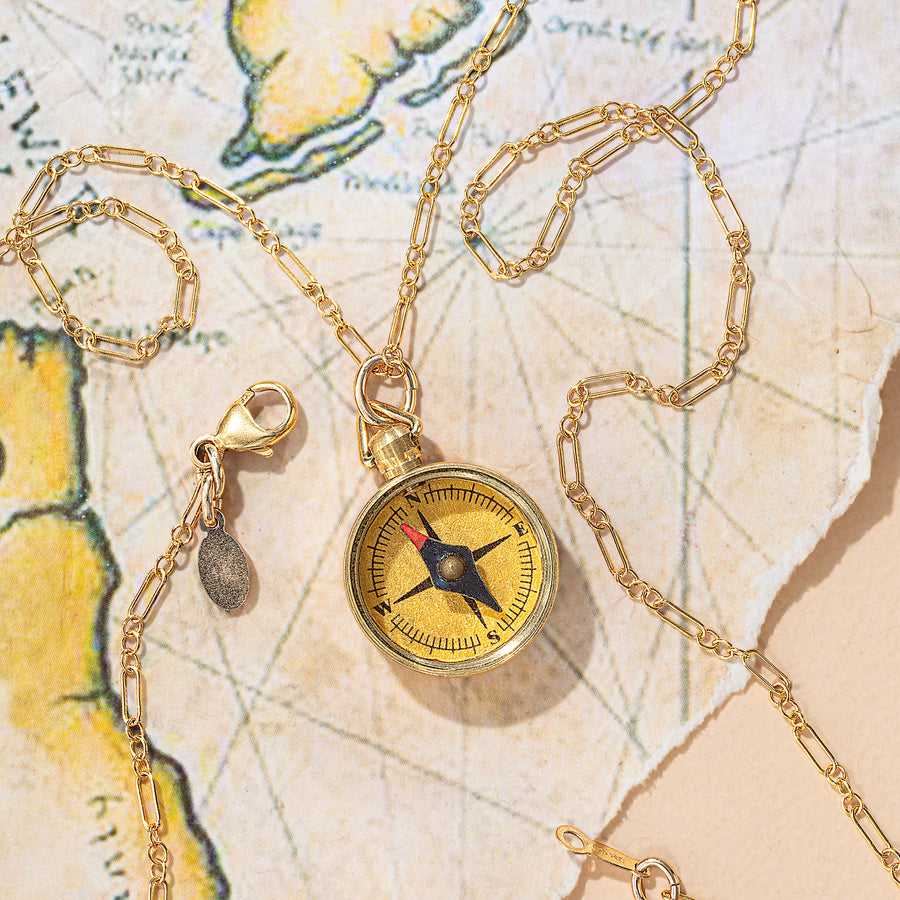 Vintage-Inspired Petite Compass Necklace