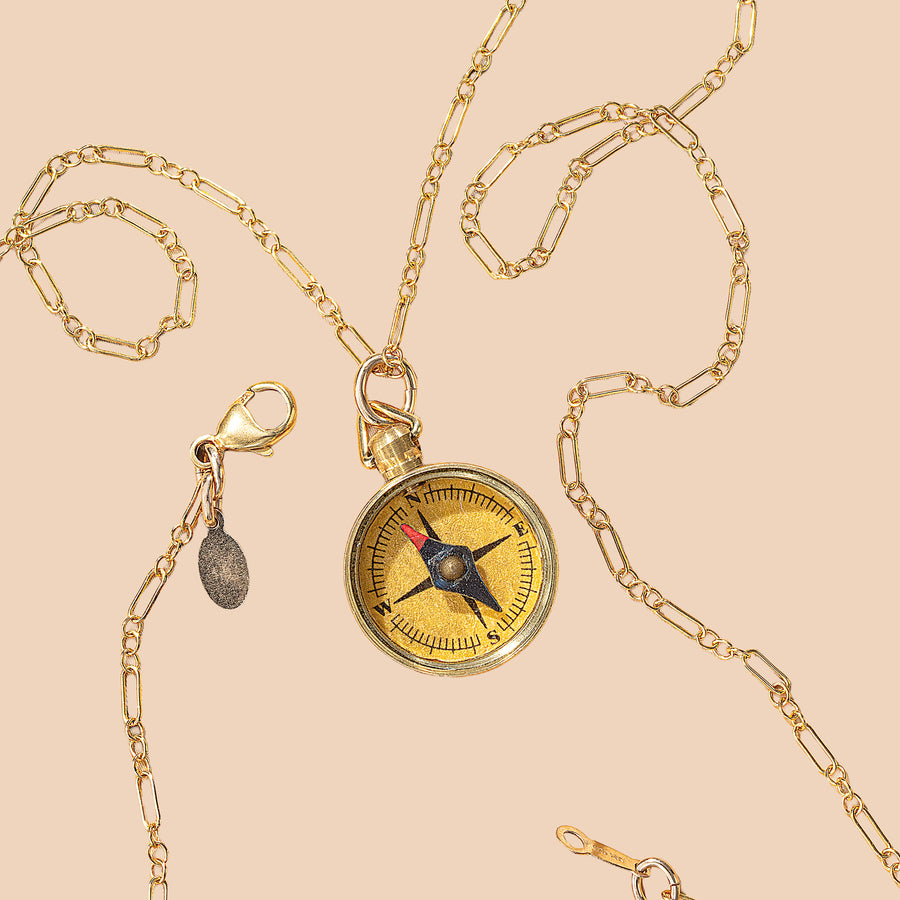 Vintage-Inspired Petite Compass Necklace