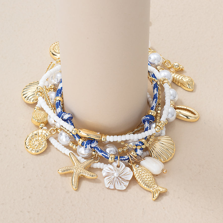 Sea Life Charm Bracelets, Set of 5