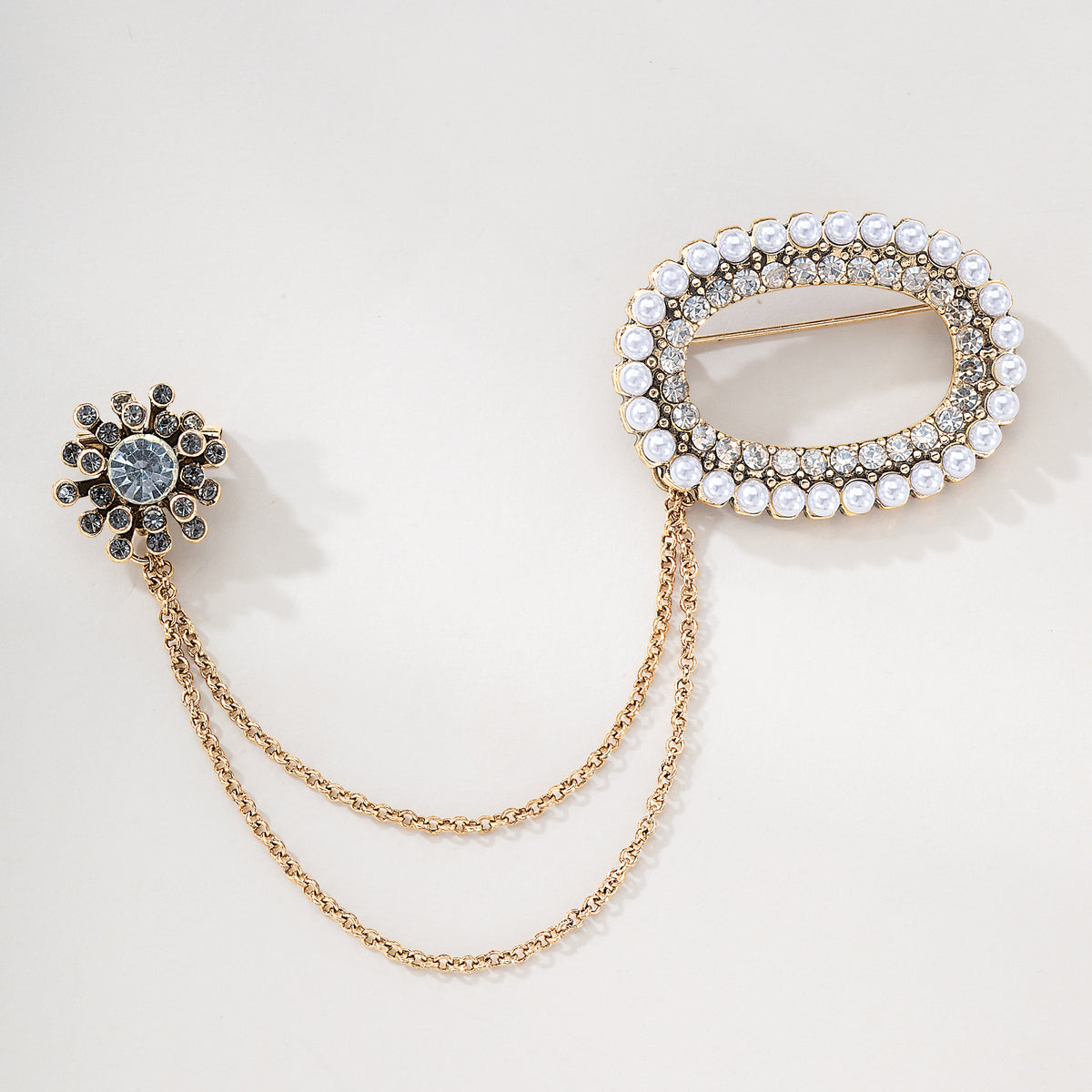 Vintage-Inspired Pearl & Crystal Connections Brooch (Preorder)