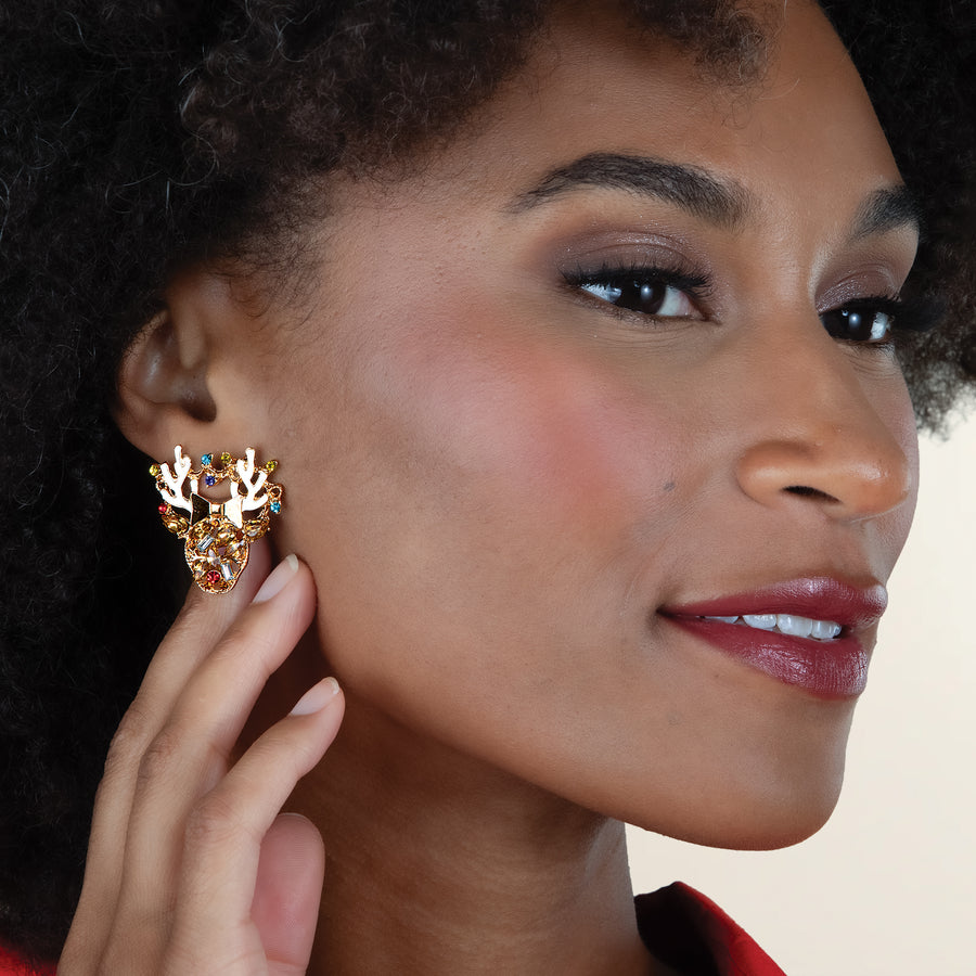 Crystal Reindeer Earrings