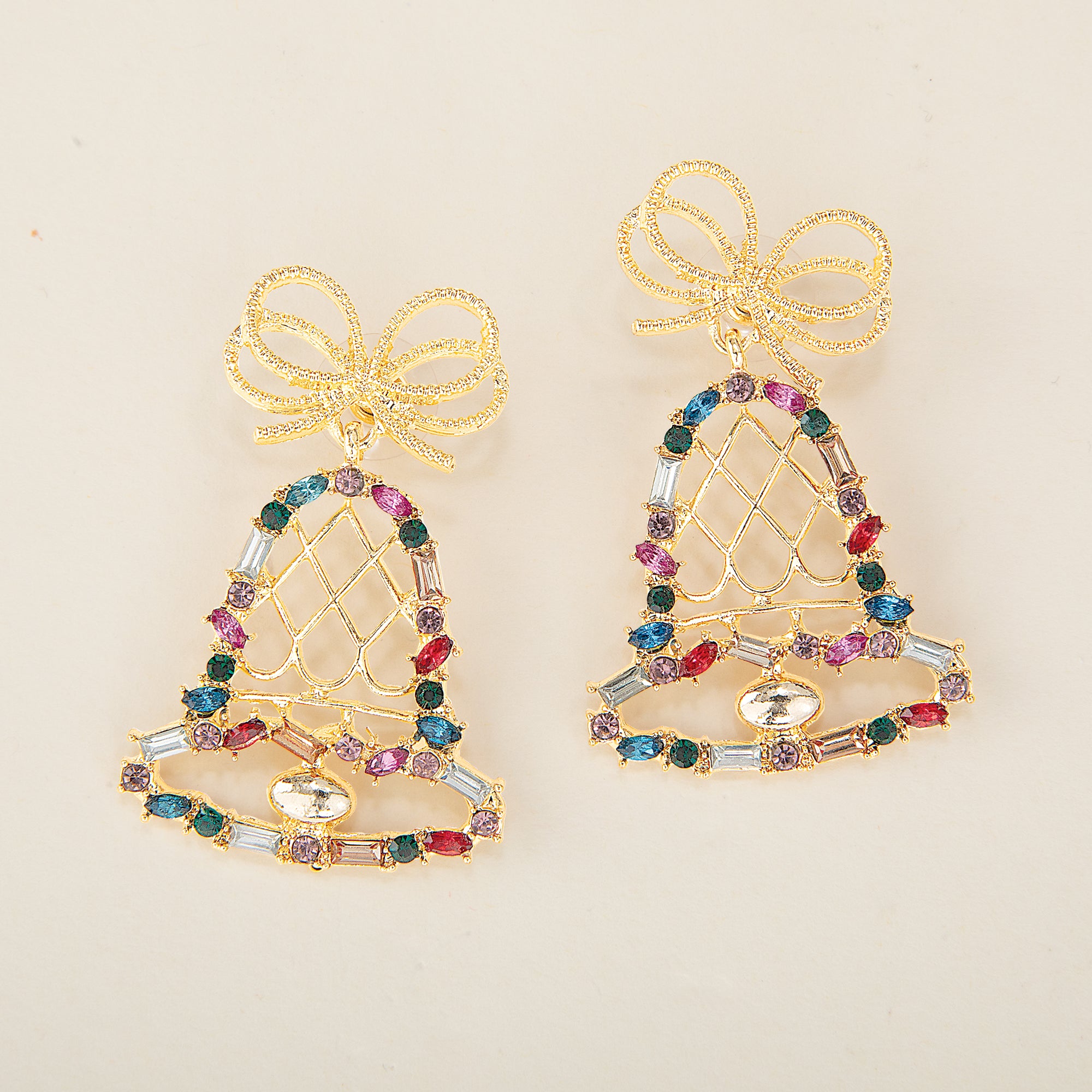 Crystal Christmas Bell Earrings