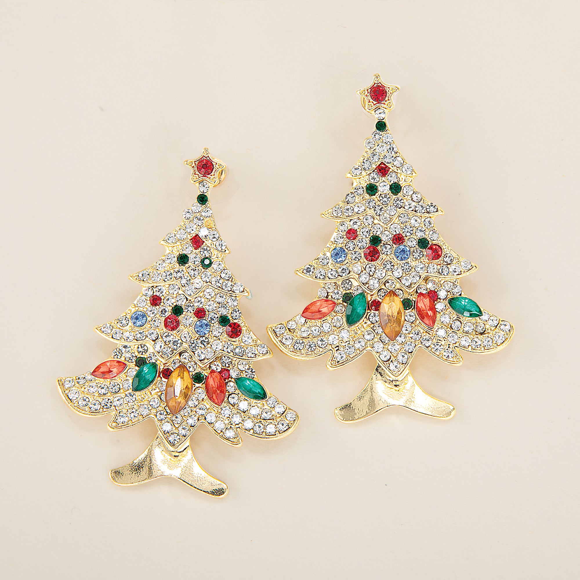 Crystal Christmas Tree Earrings
