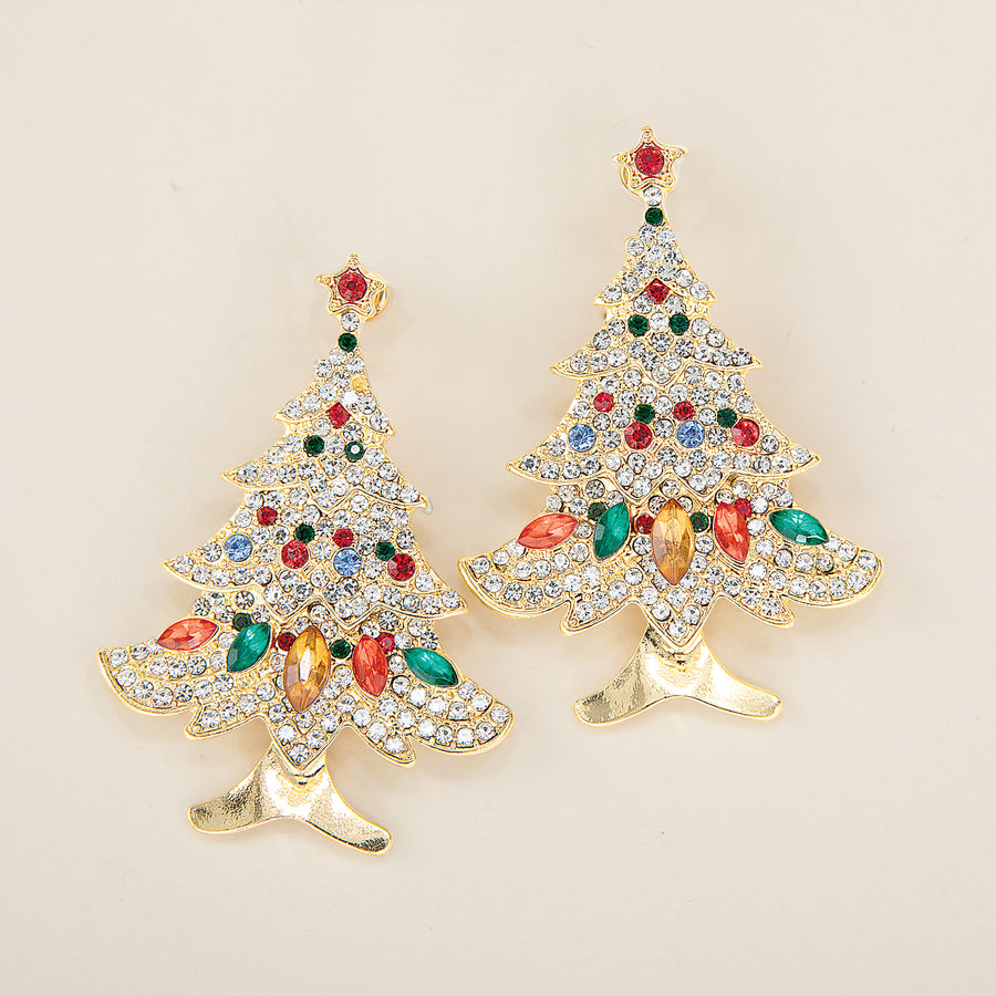Crystal Christmas Tree Earrings
