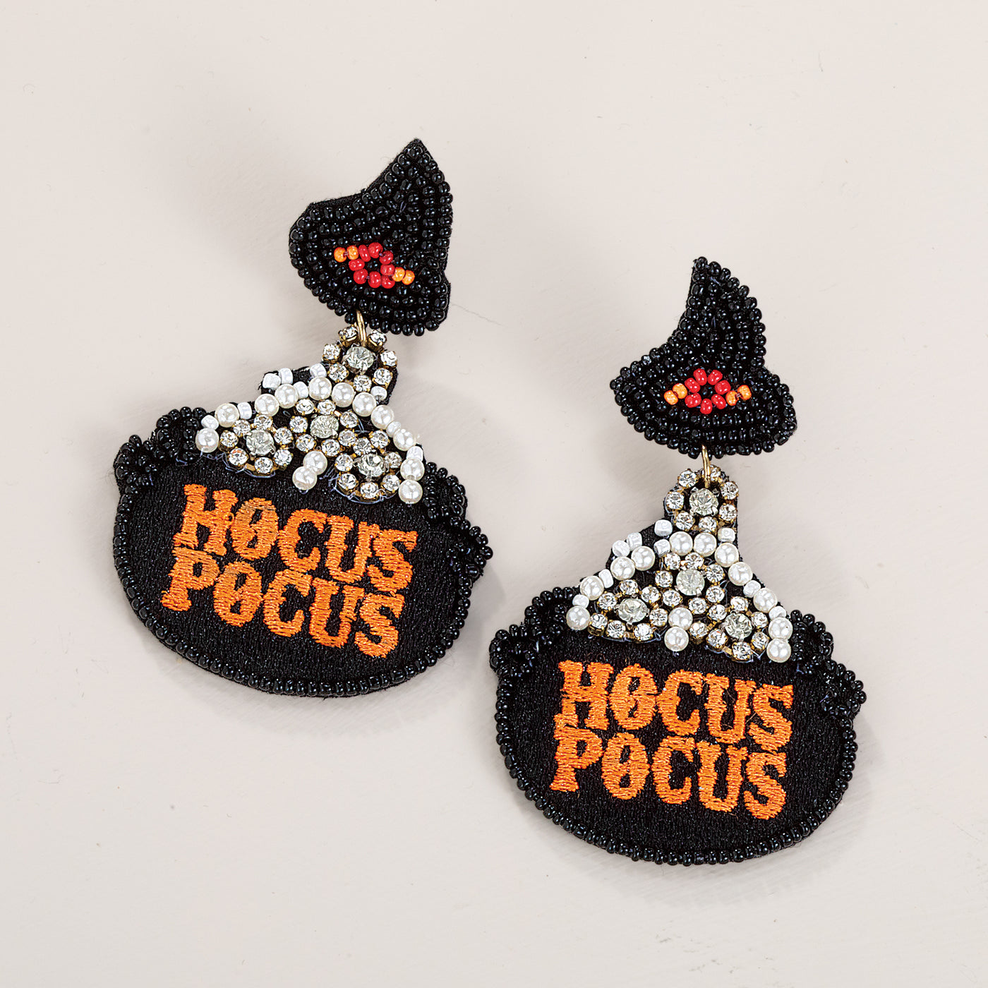 Hand-Beaded Hocus Pocus Caudron Earrings