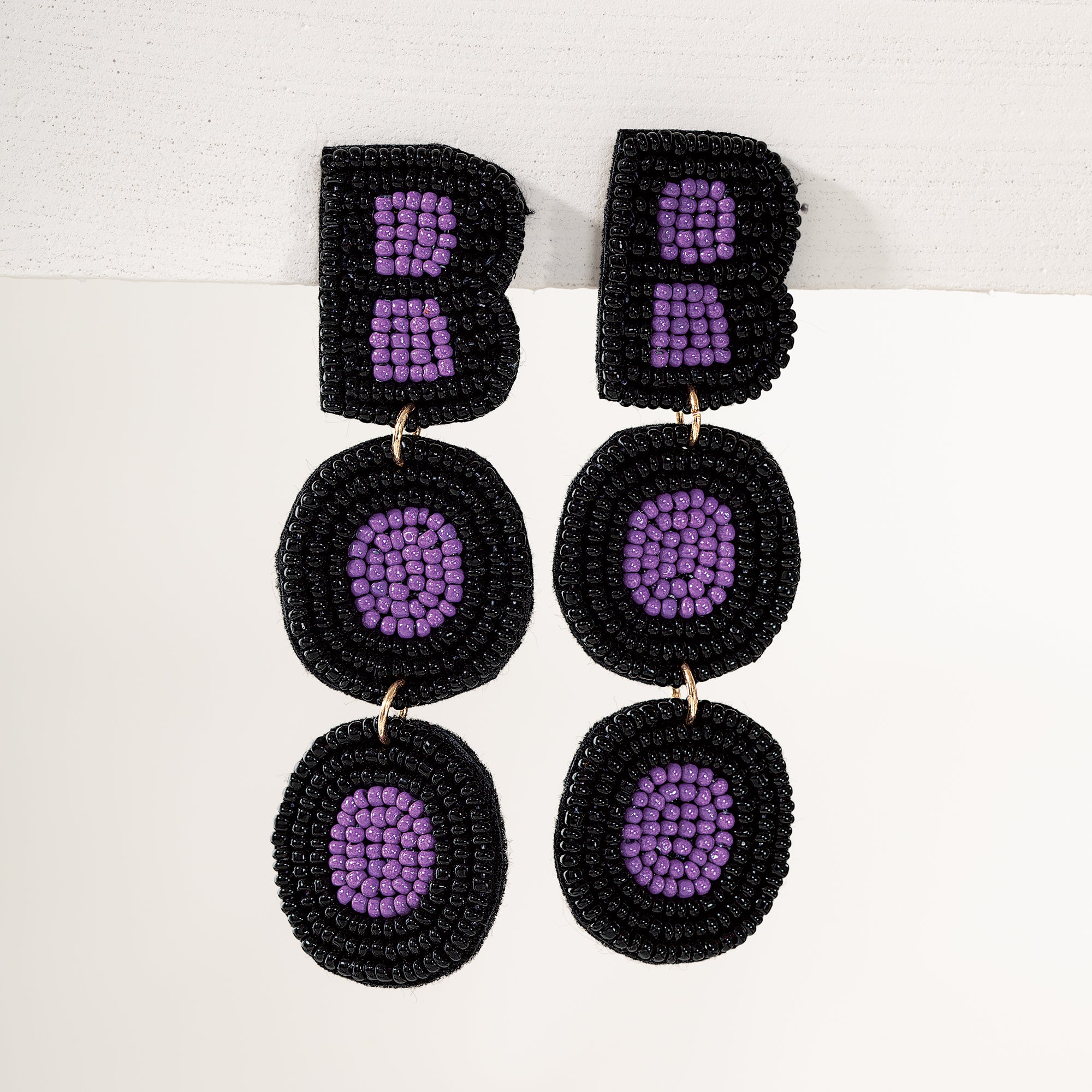 Hand-Beaded Boo To You Earrings