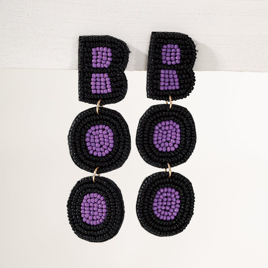 Hand-Beaded Boo To You Earrings