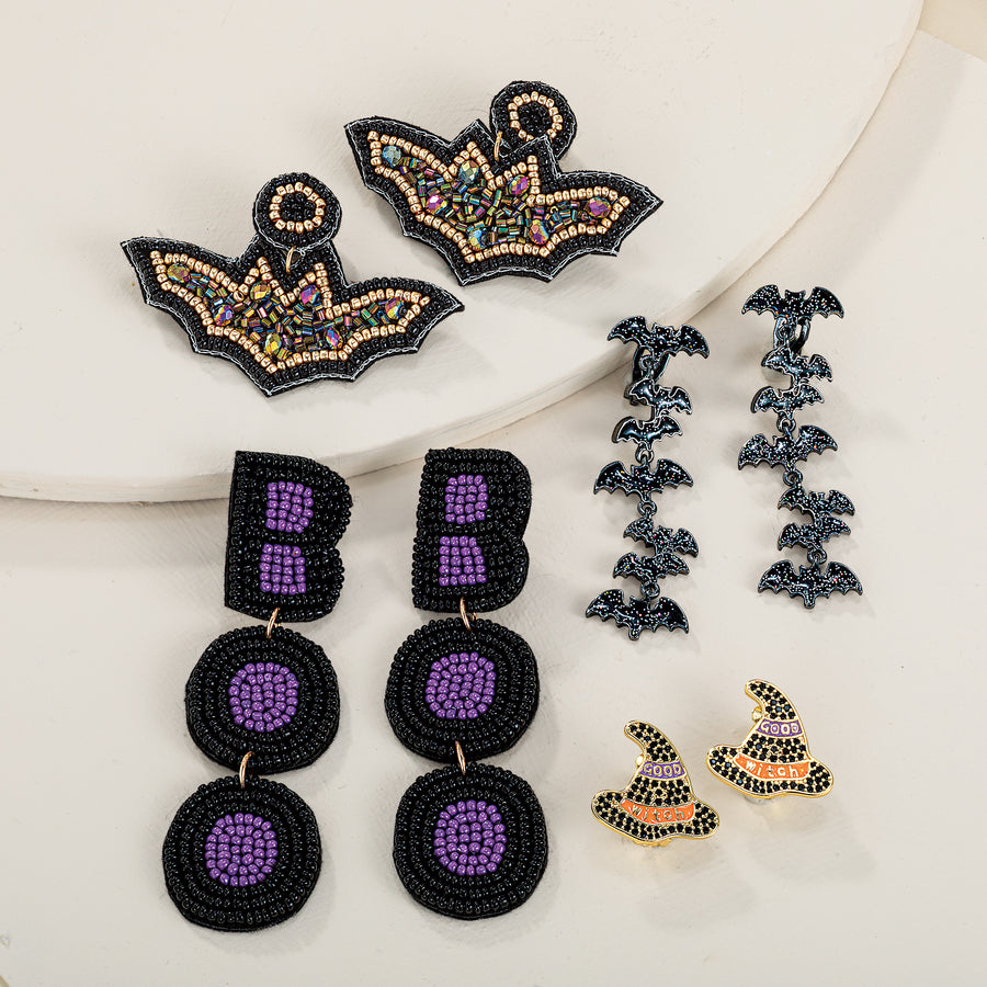 Hand-Beaded Boo To You Earrings