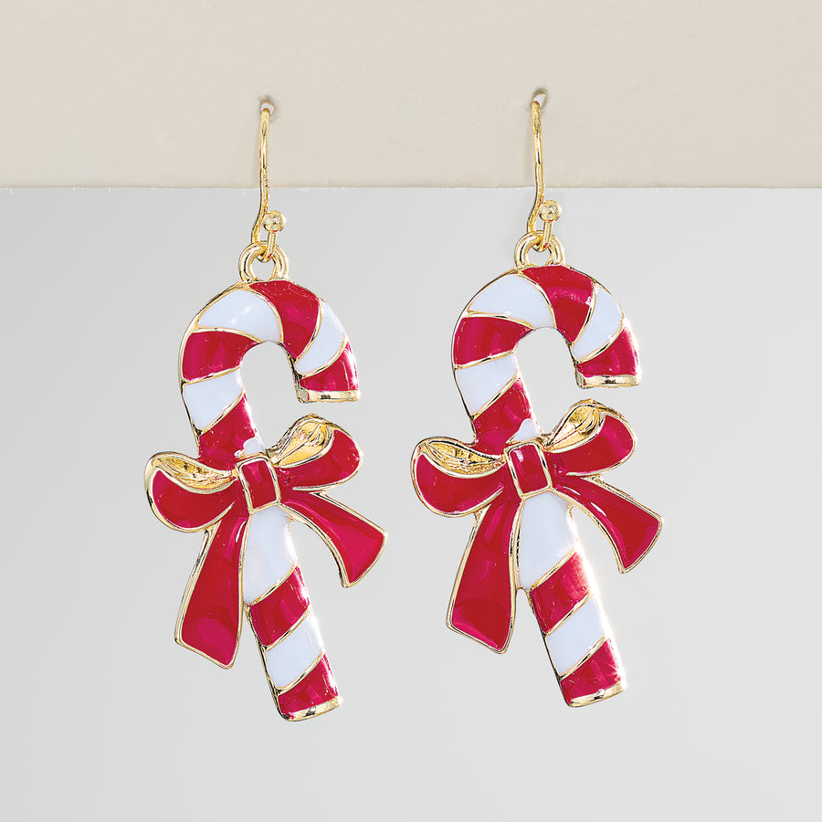 Candy Cane Holiday Earrings