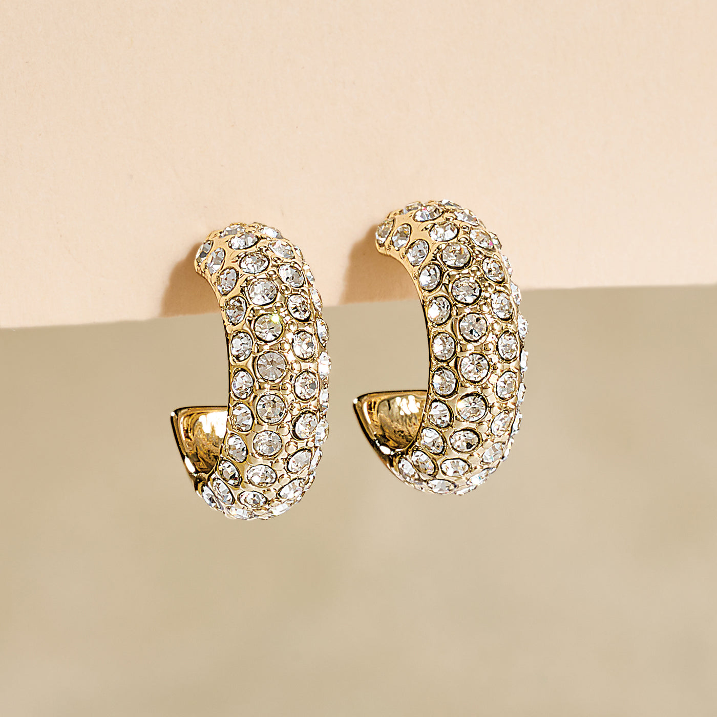 Refined & Reflective Pave Hoop Earrings (Preorder)