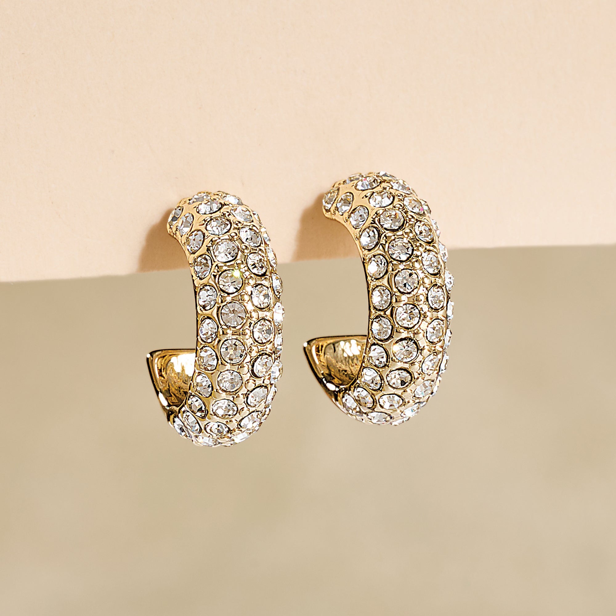 Refined & Reflective Pave Hoop Earrings (Preorder)