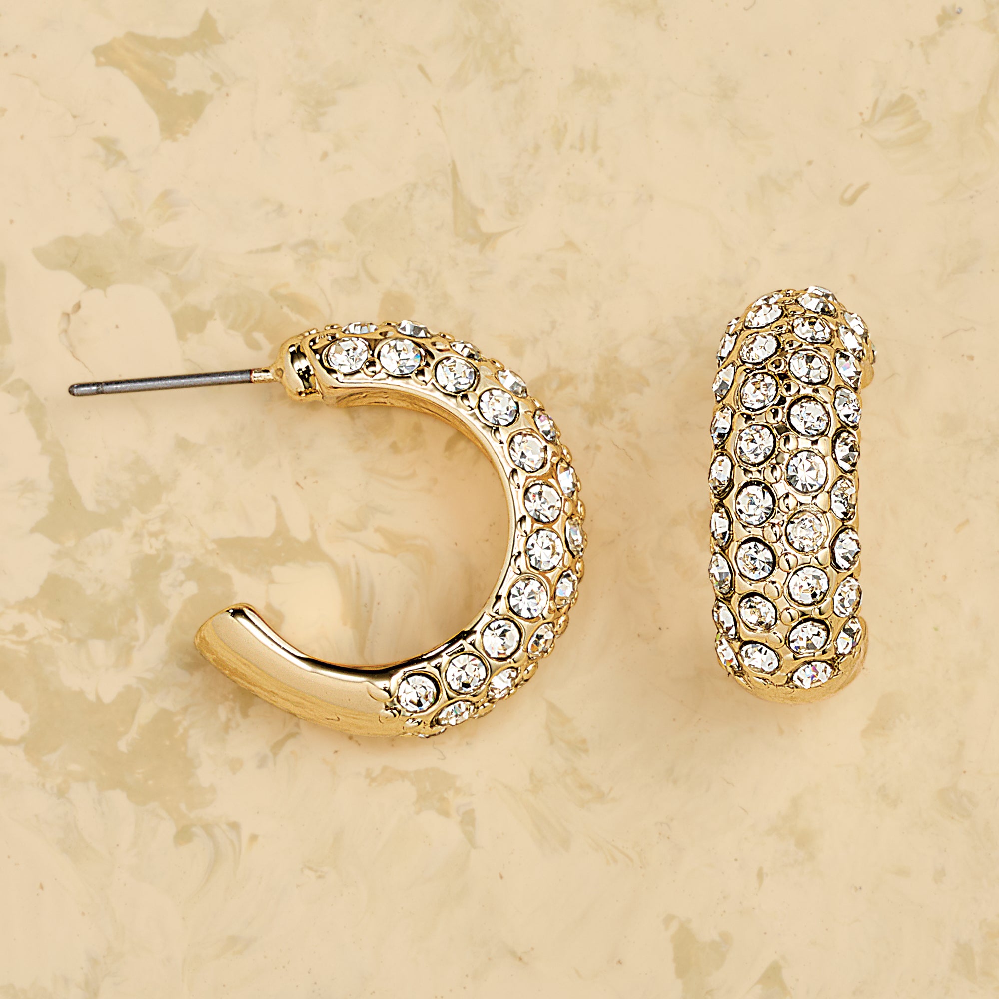 Refined & Reflective Pave Hoop Earrings (Preorder)