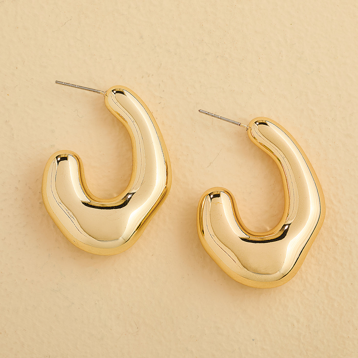 Refined & Reflective Abstract Hoop Earrings (Preorder)