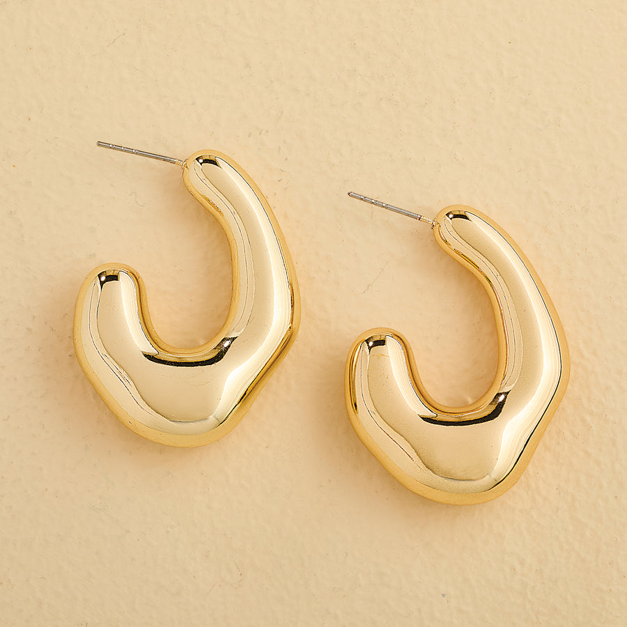 Refined & Reflective Abstract Hoop Earrings (Preorder)