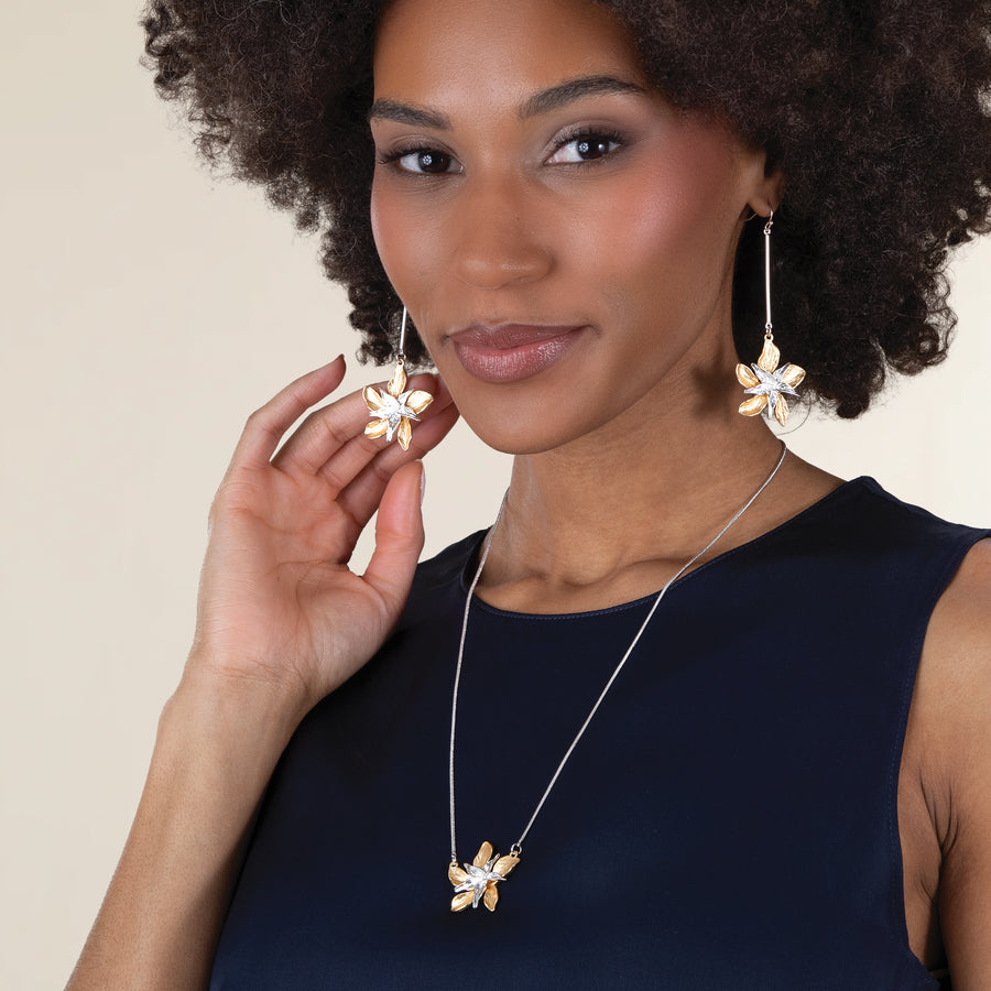 Precious Pentas Flower Necklace & Earrings Set (Preorder)