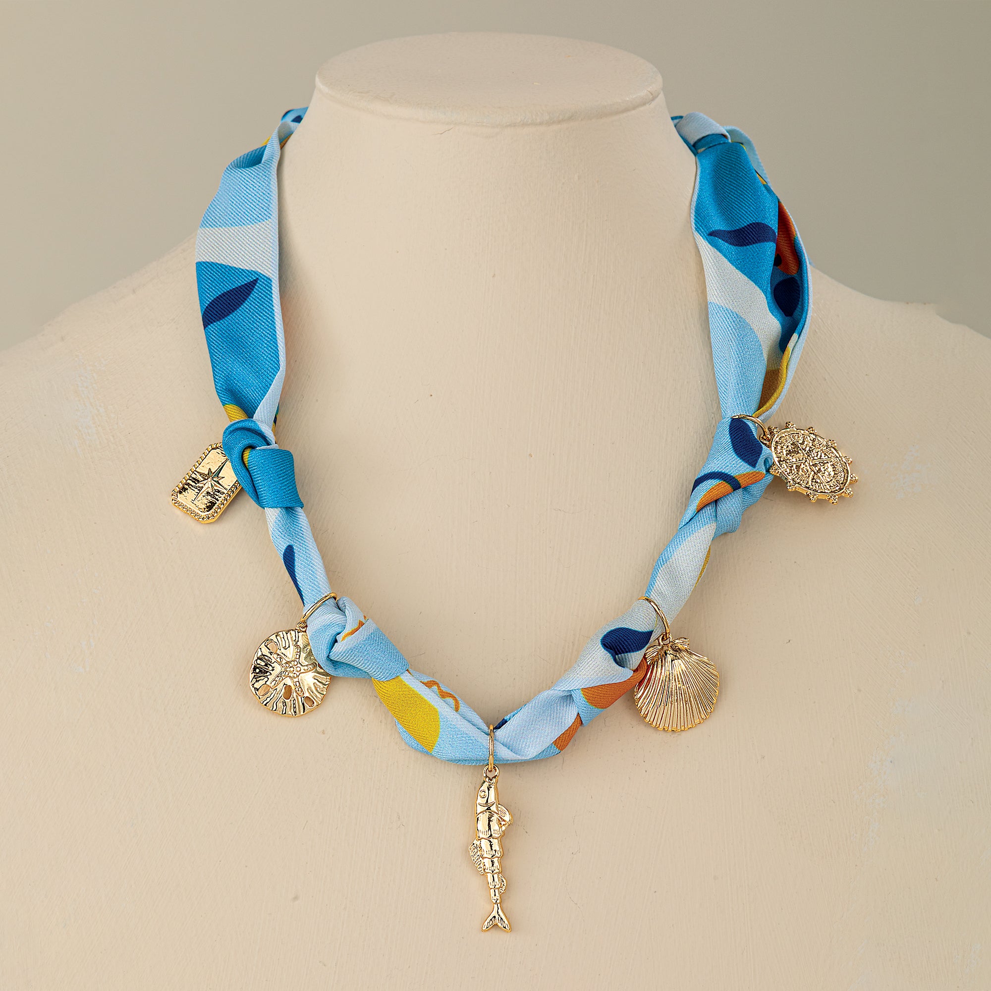 Sea Life Charm Scarf Necklace