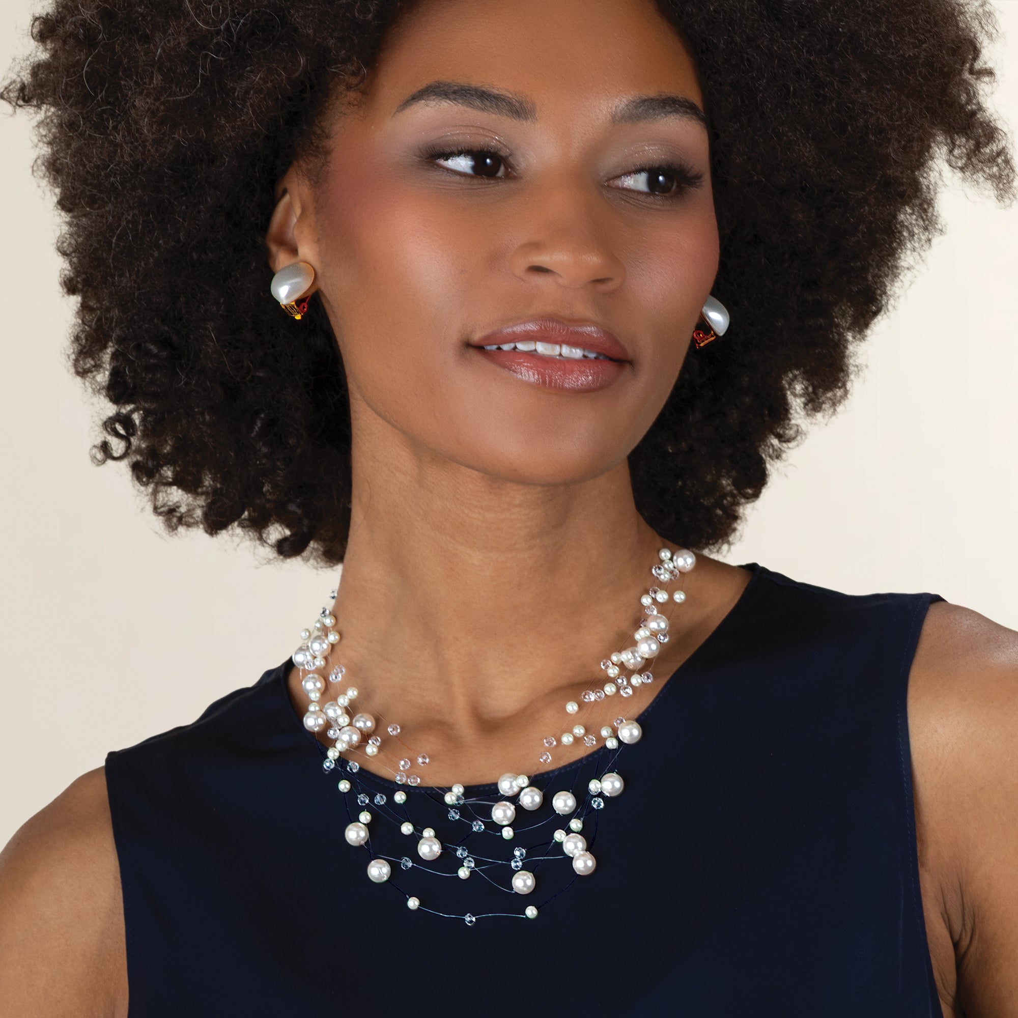 Pearl Illusion Multistrand Statement Necklace (Preorder)
