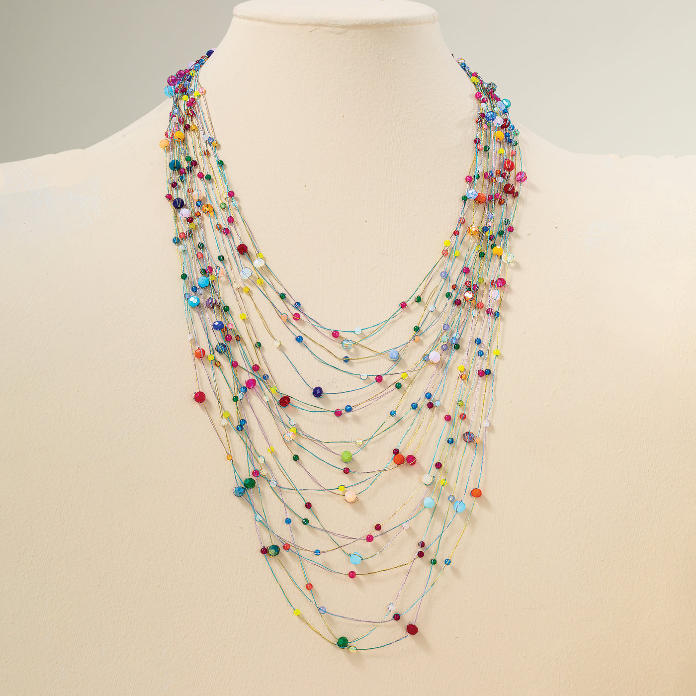 Rainbow Illusion Multistrand Necklace