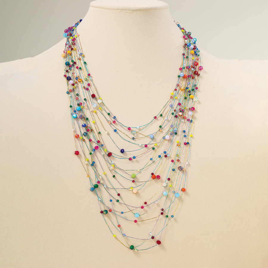 Rainbow Illusion Multistrand Necklace