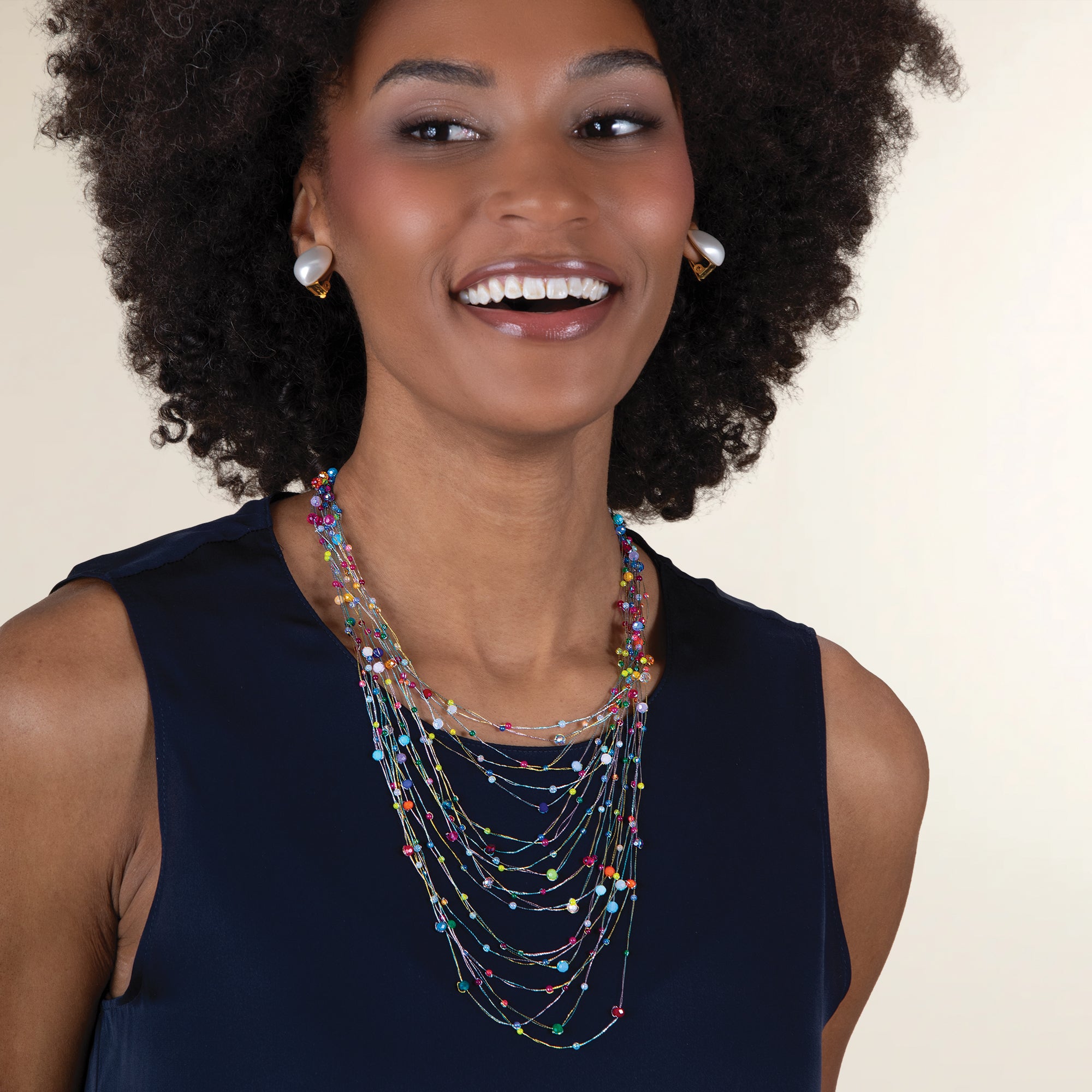 Rainbow Illusion Multistrand Necklace