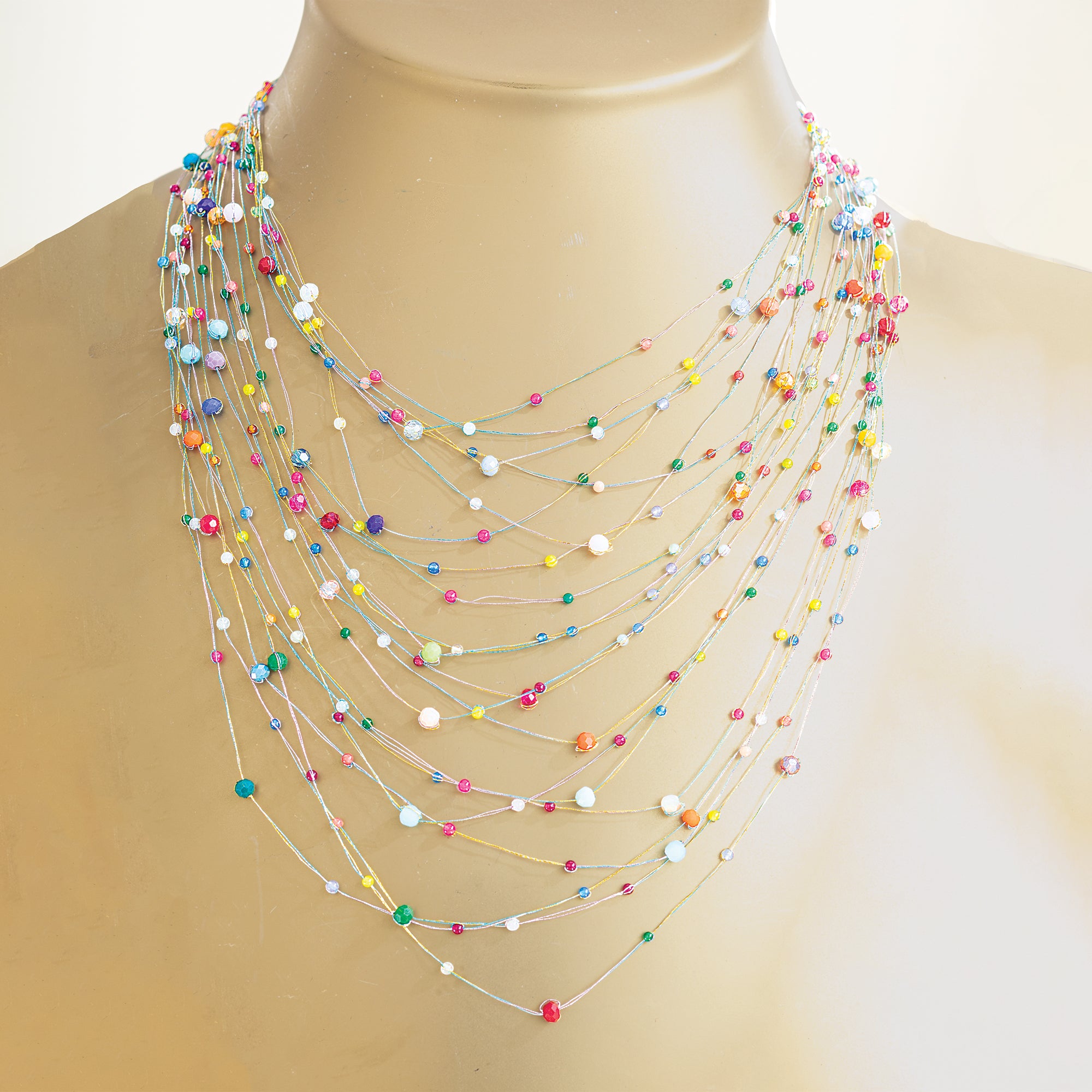 Rainbow Illusion Multistrand Necklace
