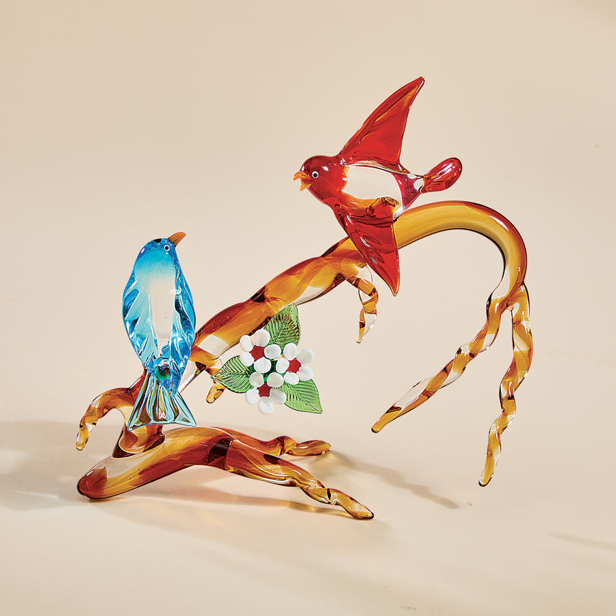 Murano Glass Morning Chat Bird Sculpture (Preorder)