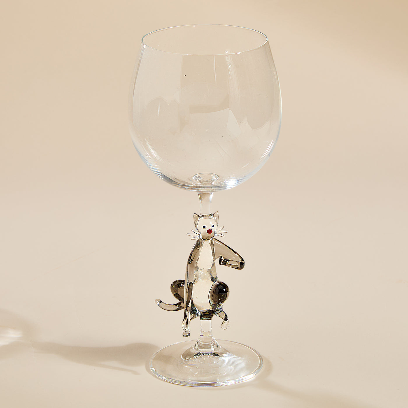 Murano Glass Yoga Cat Wine Glass (Preorder)