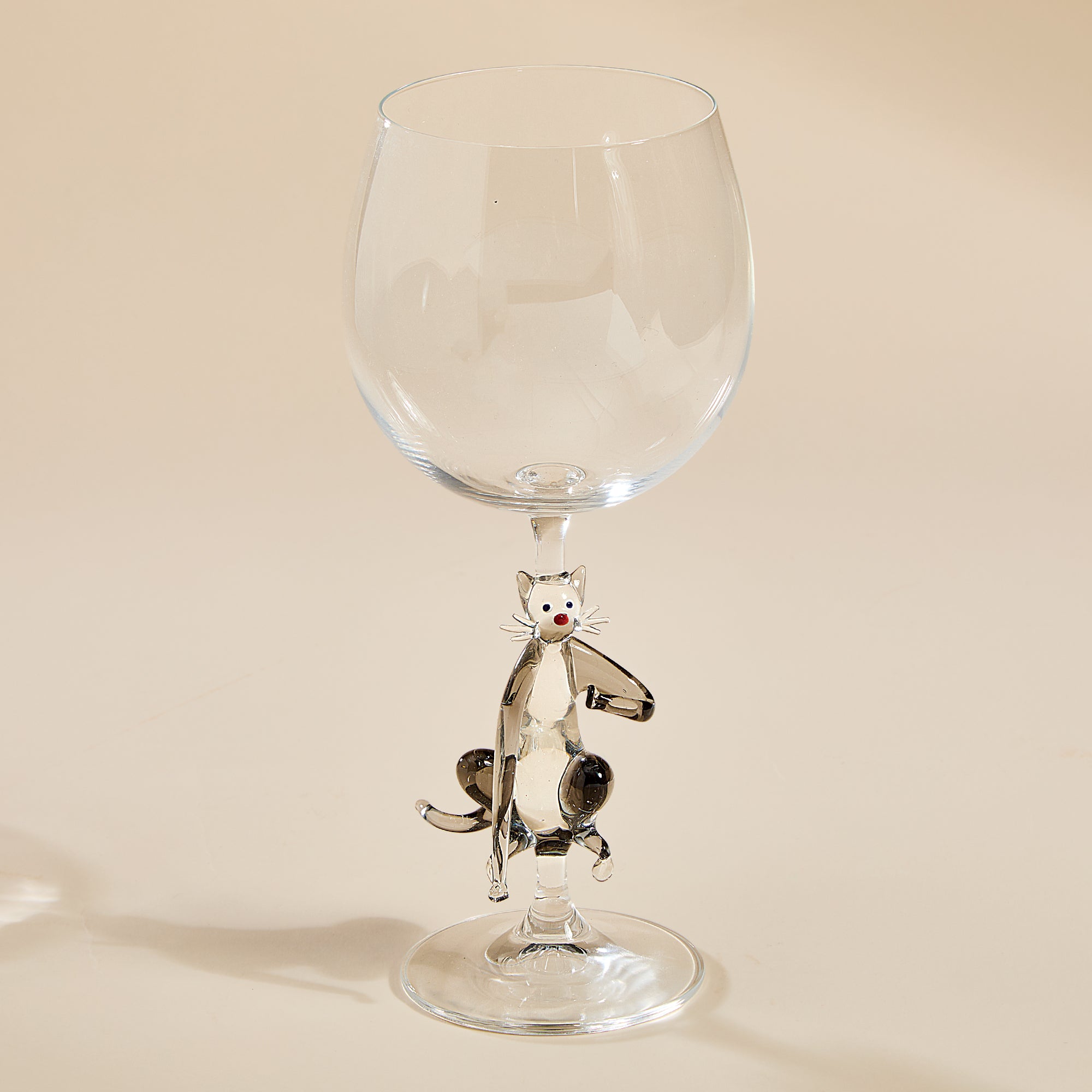 Murano Glass Yoga Cat Wine Glass (Preorder)