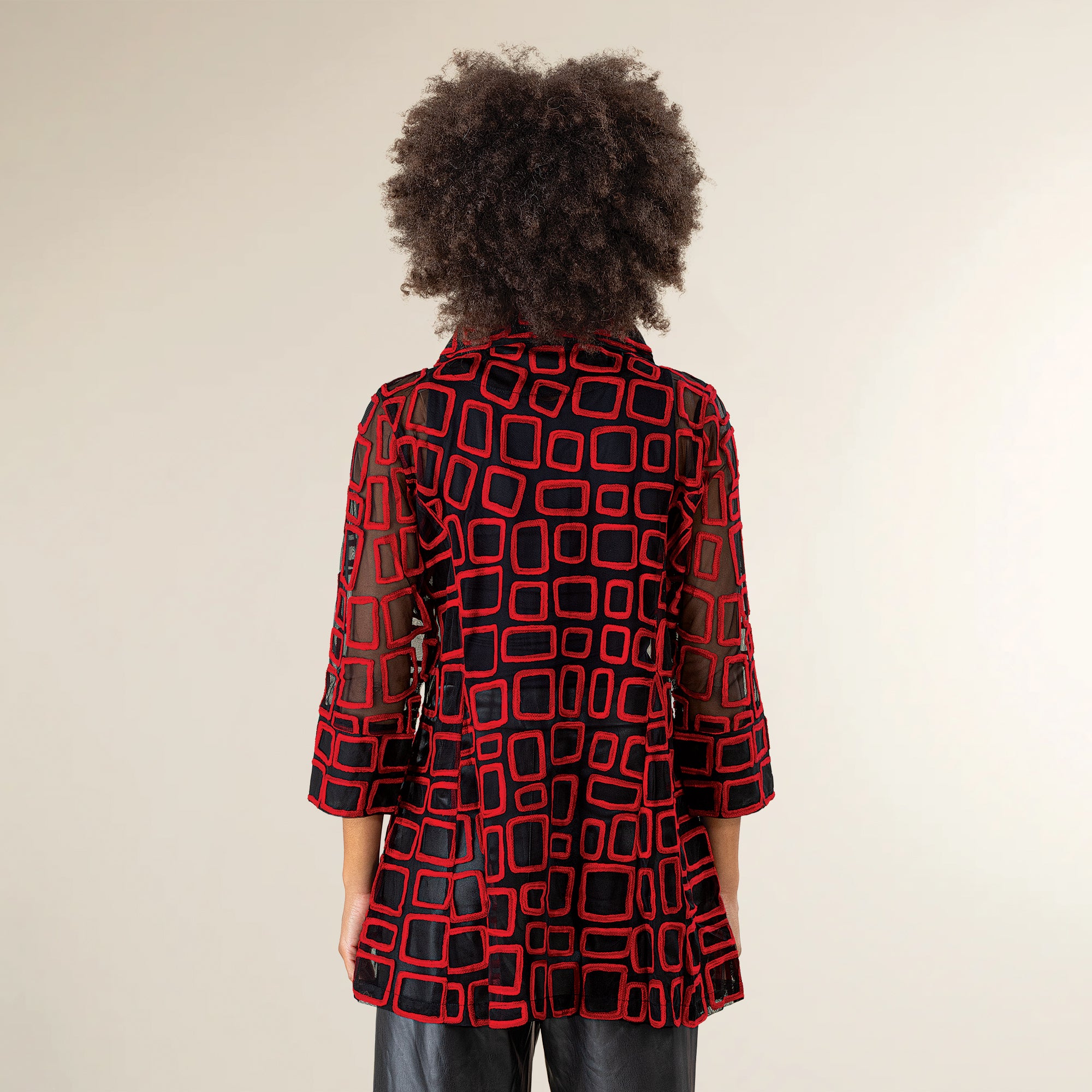 Stacked Squares Embroidered Jacket