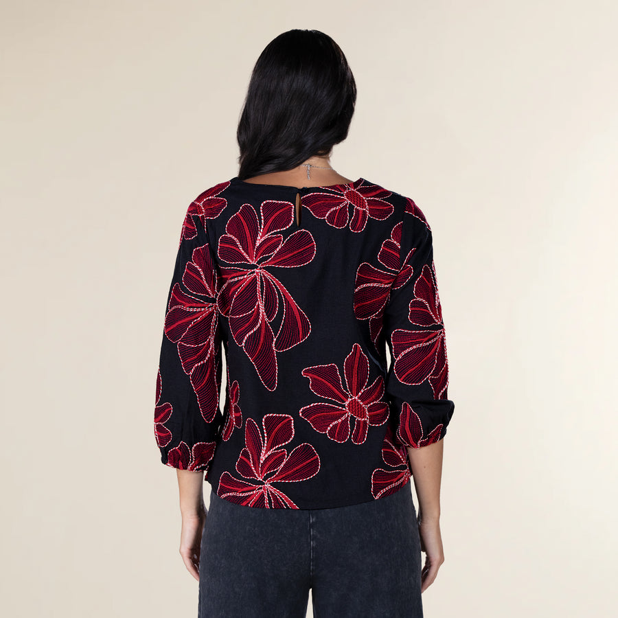 Crimson Poppies Blouse
