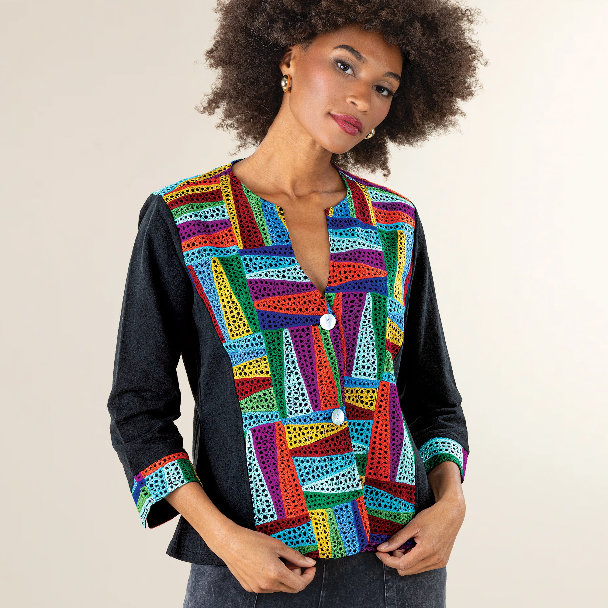 Rainbow Mosaic Shirt Jacket