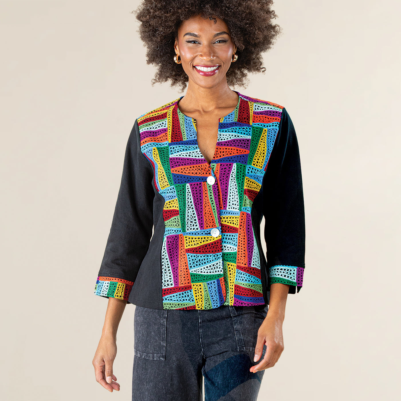 Rainbow Mosaic Shirt Jacket