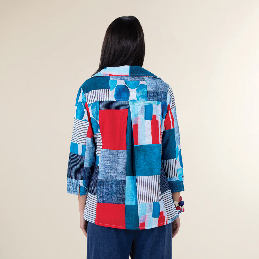 Patriotic Patchwork Button Up Top