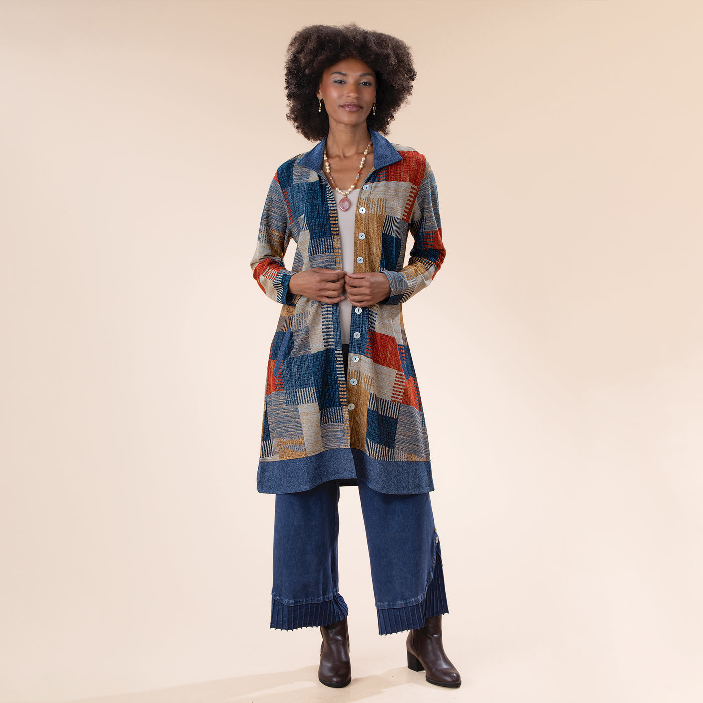 Denim Patchwork Duster Dress