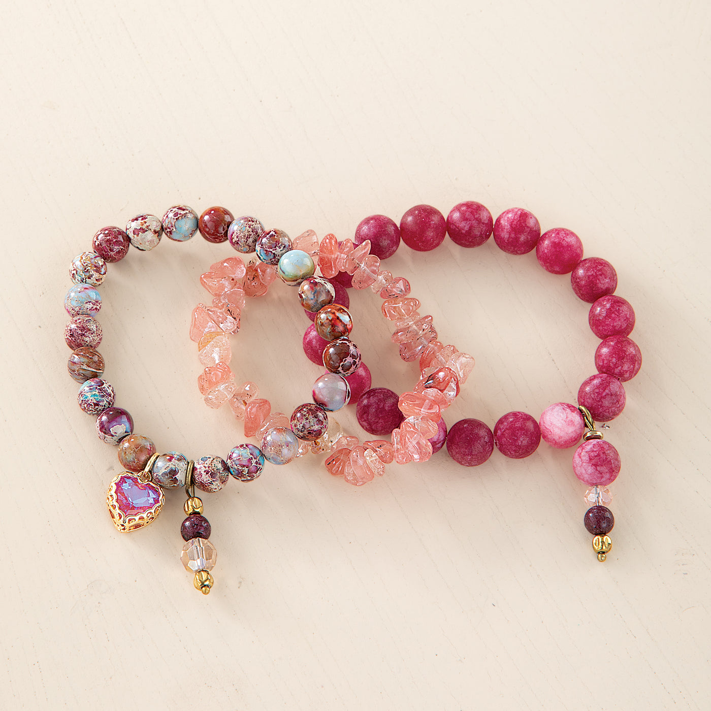 Colors of Love Gemstone Bracelets Set of 3 (Preorder)