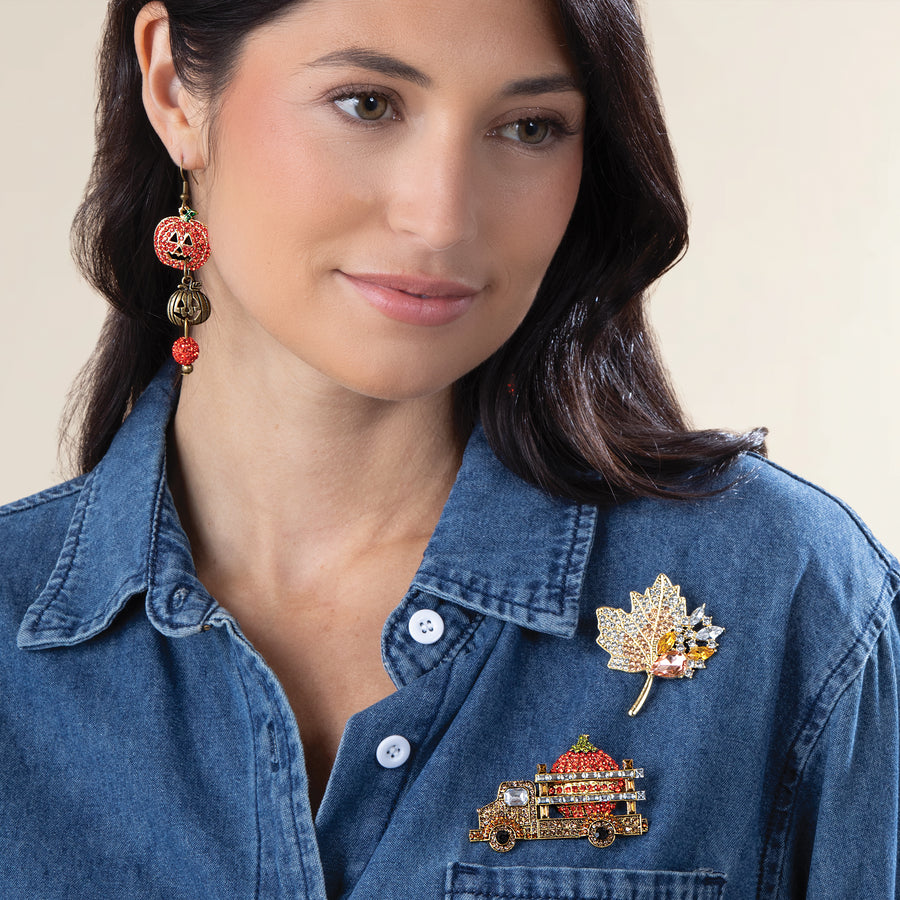 Fall Harvest Pumpkin Transport Brooch
