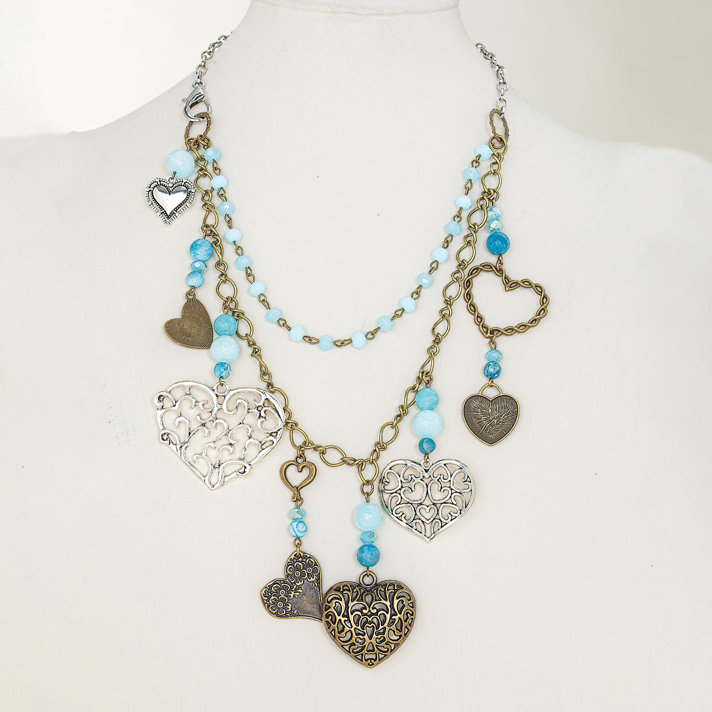 Happy Heart Charm Tibetan Brass Necklace