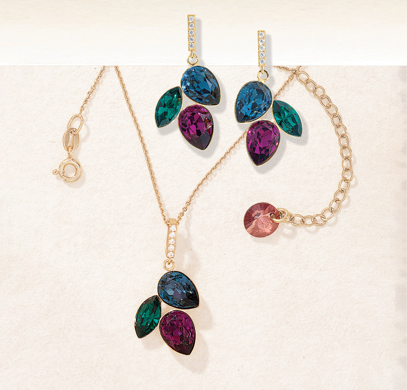 Cascading Crystals Necklace & Earrings Set