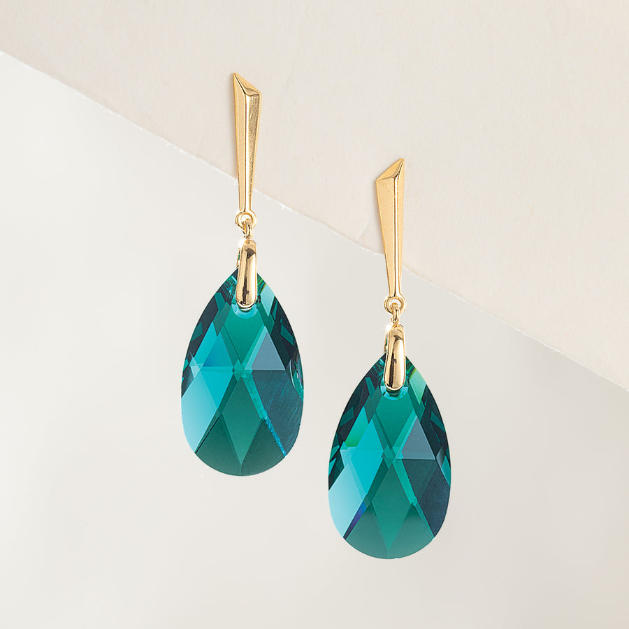 Emerald Brilliance Crystal Earrings