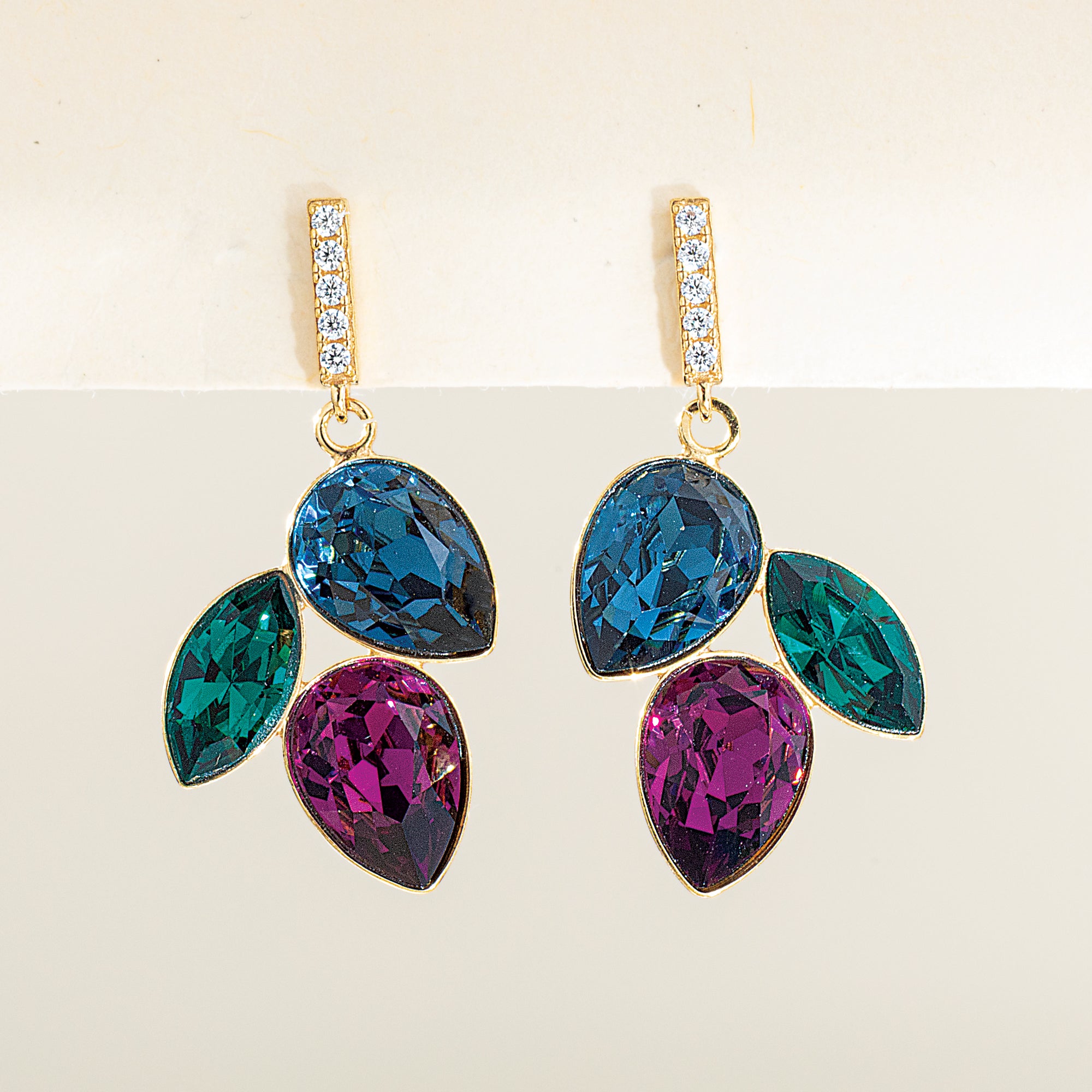 Cascading Crystals Earrings (Preorder)