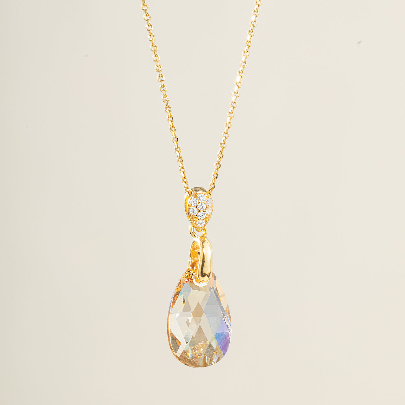 Golden Brilliance Crystal Necklace