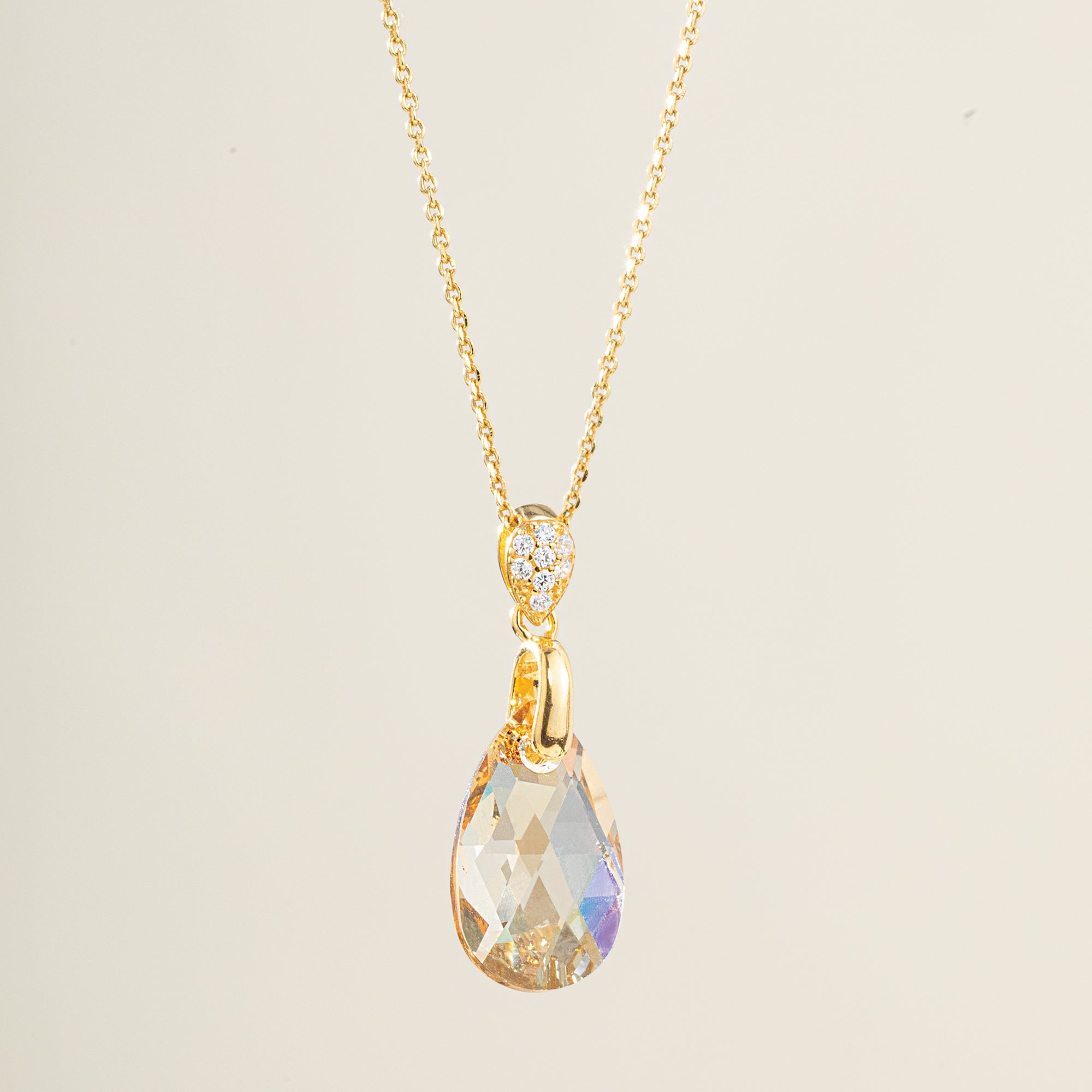 Golden Brilliance Crystal Necklace