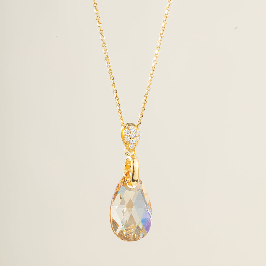 Golden Brilliance Crystal Necklace