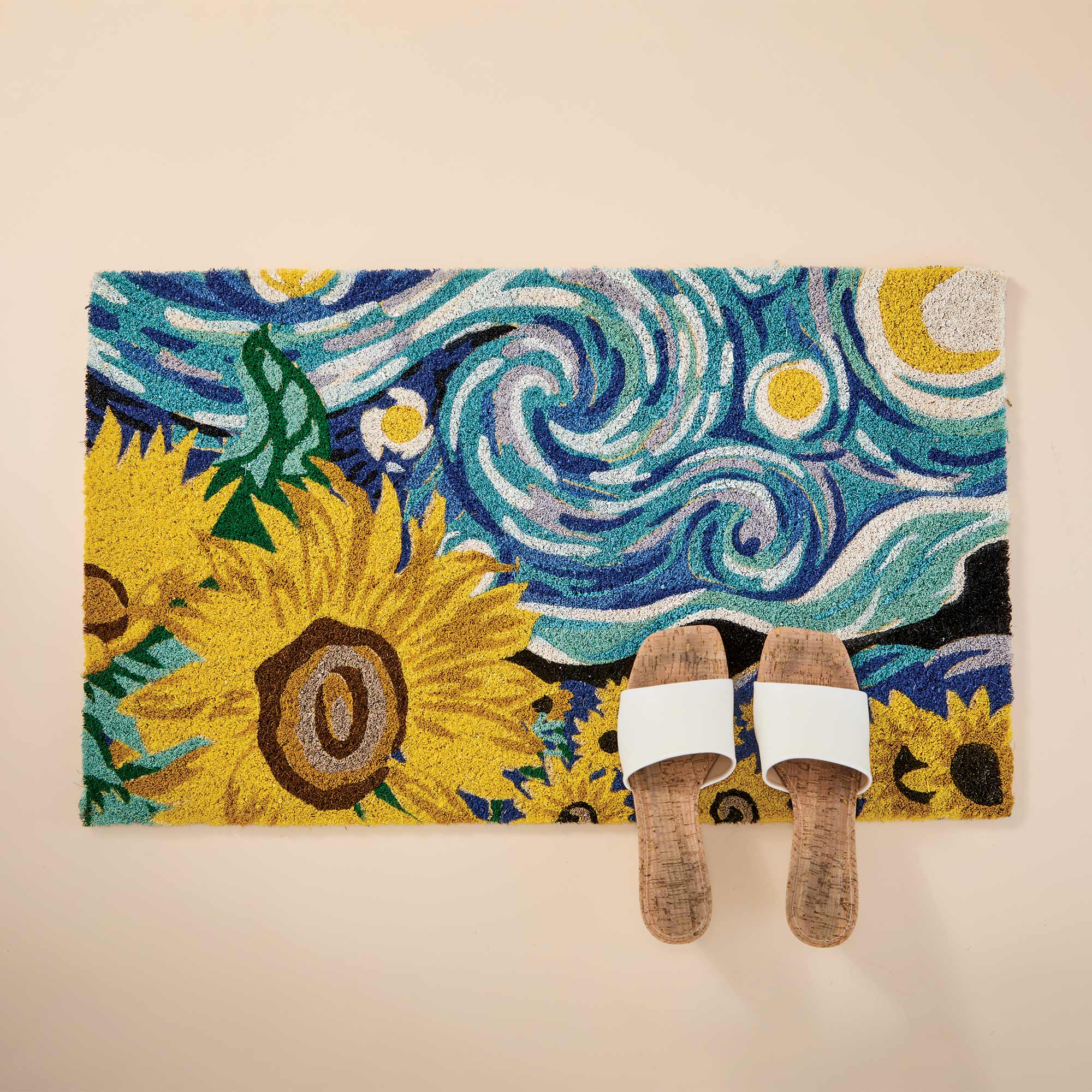 Sunflower & Swirls Decorative Doormat (Preorder)